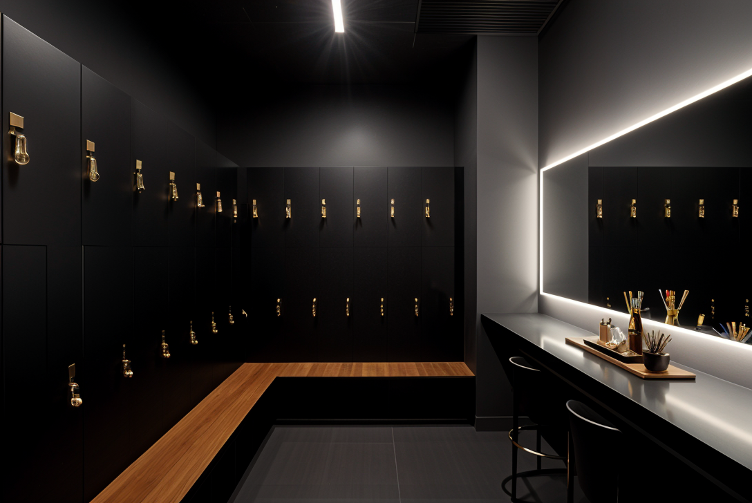 Concept for the private locker and grooming area
