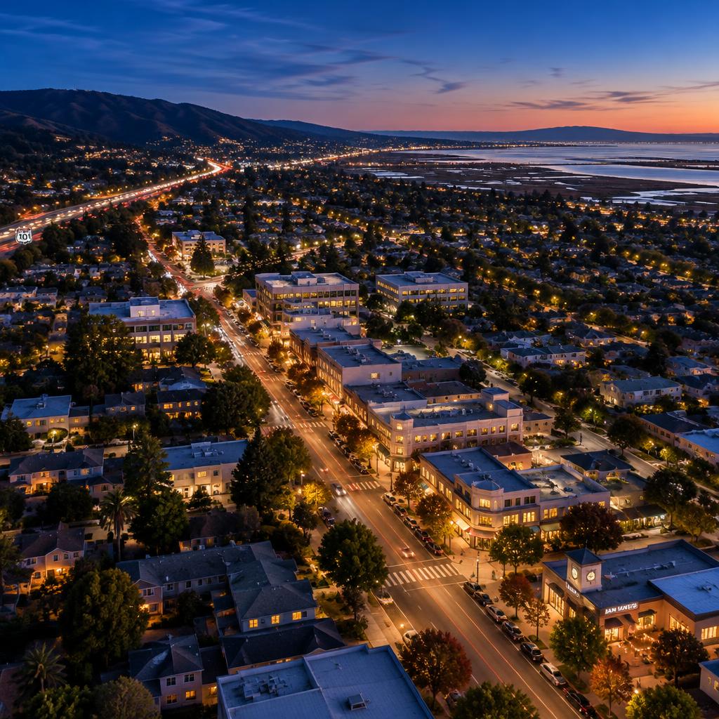 San Mateo and the Peninsula at dusk